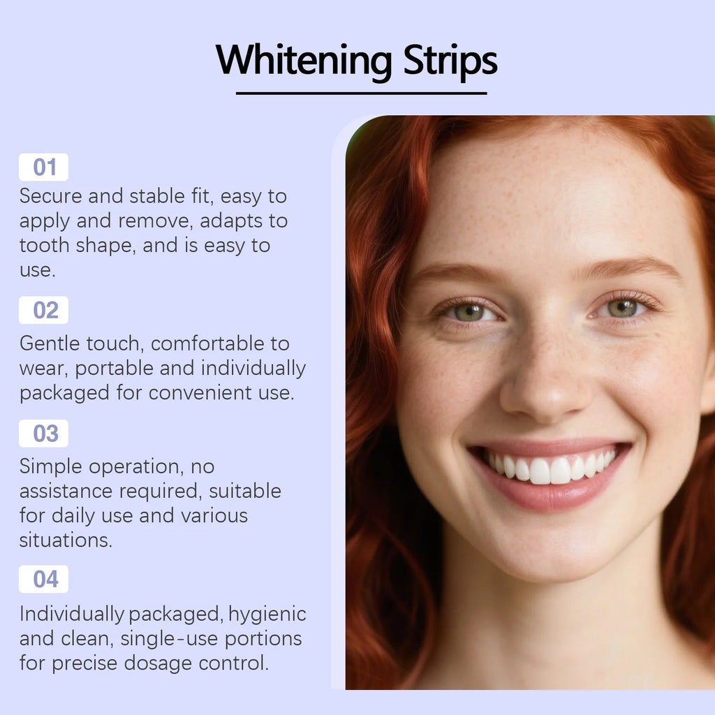 Purple Teeth Whitening Strips – Gentle Stain Removal for a Brighter Smile (14 Strips)