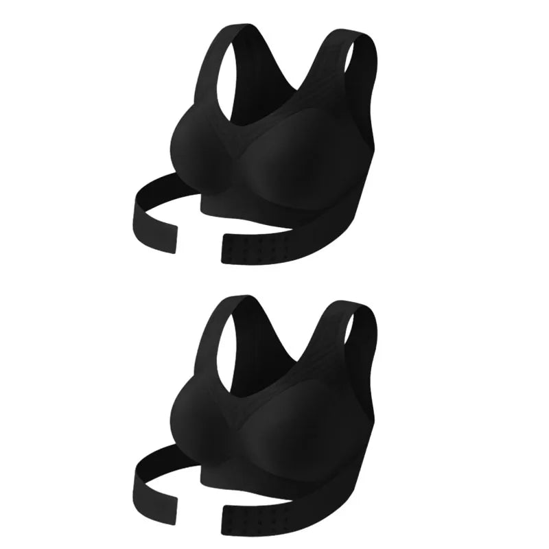 Wireless Posture Correction Bra for Women Seamless Push up Bralette with Cross Back Support for Daily Shaping Lingerie