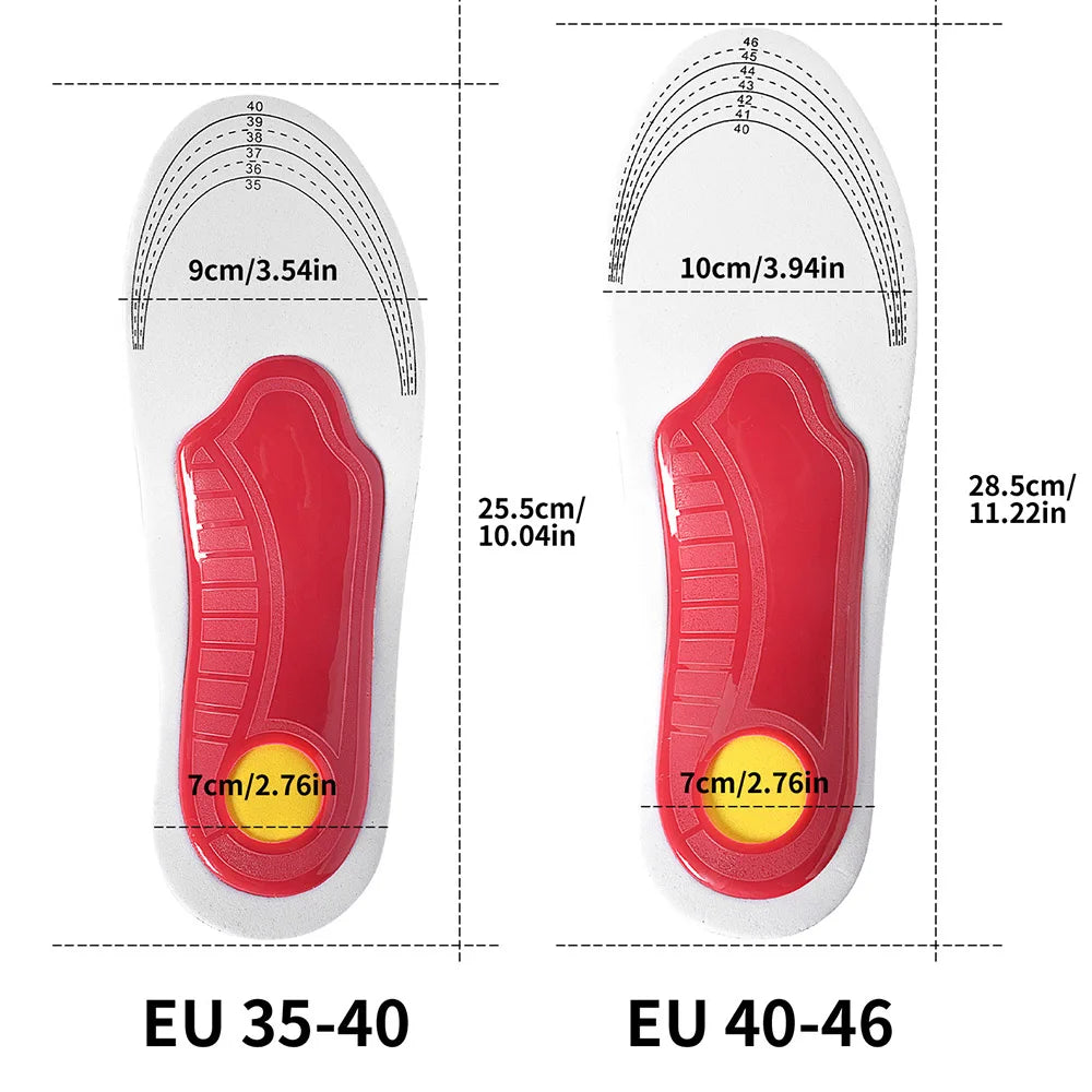 Orthopedic Arch Support Insoles – Shock-Absorbing Cushioned Shoe Inserts