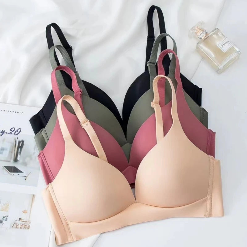 Deep V-Neck Push-Up Bralette – Seamless Wireless Comfort Bra