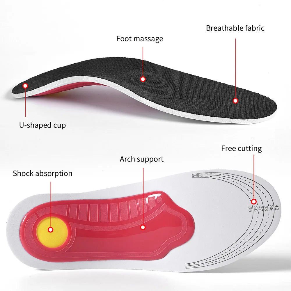 Orthopedic Arch Support Insoles – Shock-Absorbing Cushioned Shoe Inserts