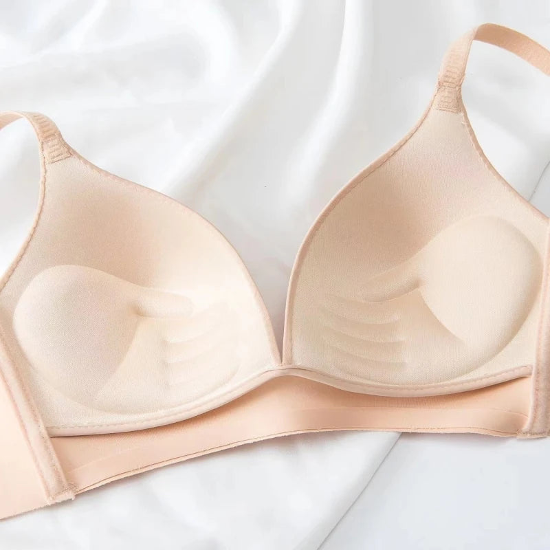 Deep V-Neck Push-Up Bralette – Seamless Wireless Comfort Bra