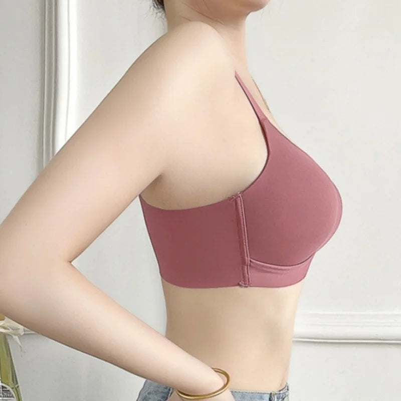 Deep V-Neck Push-Up Bralette – Seamless Wireless Comfort Bra